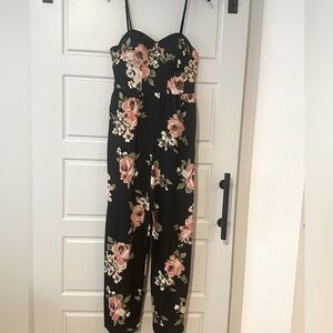 Band of Gypsies Floral Black Jumpsuit